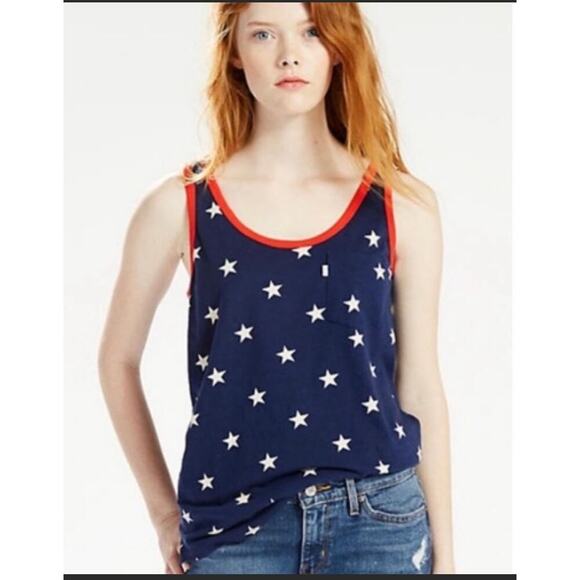 Levi’s patriotic star tank women’s size M - Picture 1 of 8
